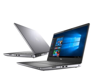 Dell Precision 7760 otwarty i zamknięty, z widocznym ekranem Windows