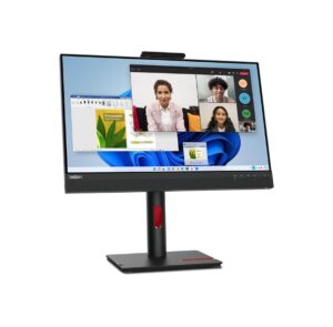 Komputer AIO Lenovo ThinkCentre z kamerą na górnej ramce i ekranem Windows 11