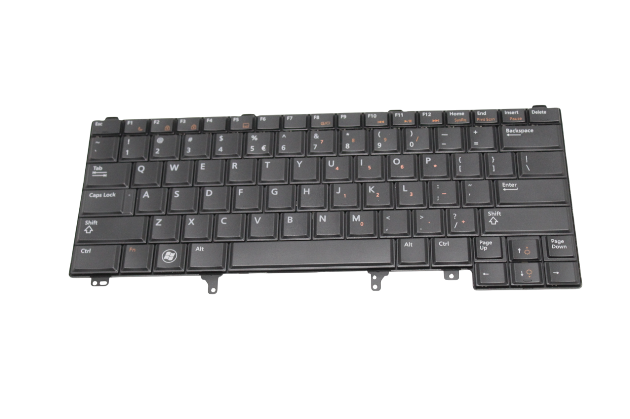 Oryginalna Klawiatura Dell Latitude E6230 E6420 E6430 | QWERTY PL 3 Czarna klawiatura QWERTY PL do laptopów Dell Latitude, widok z przodu na czarnym tle