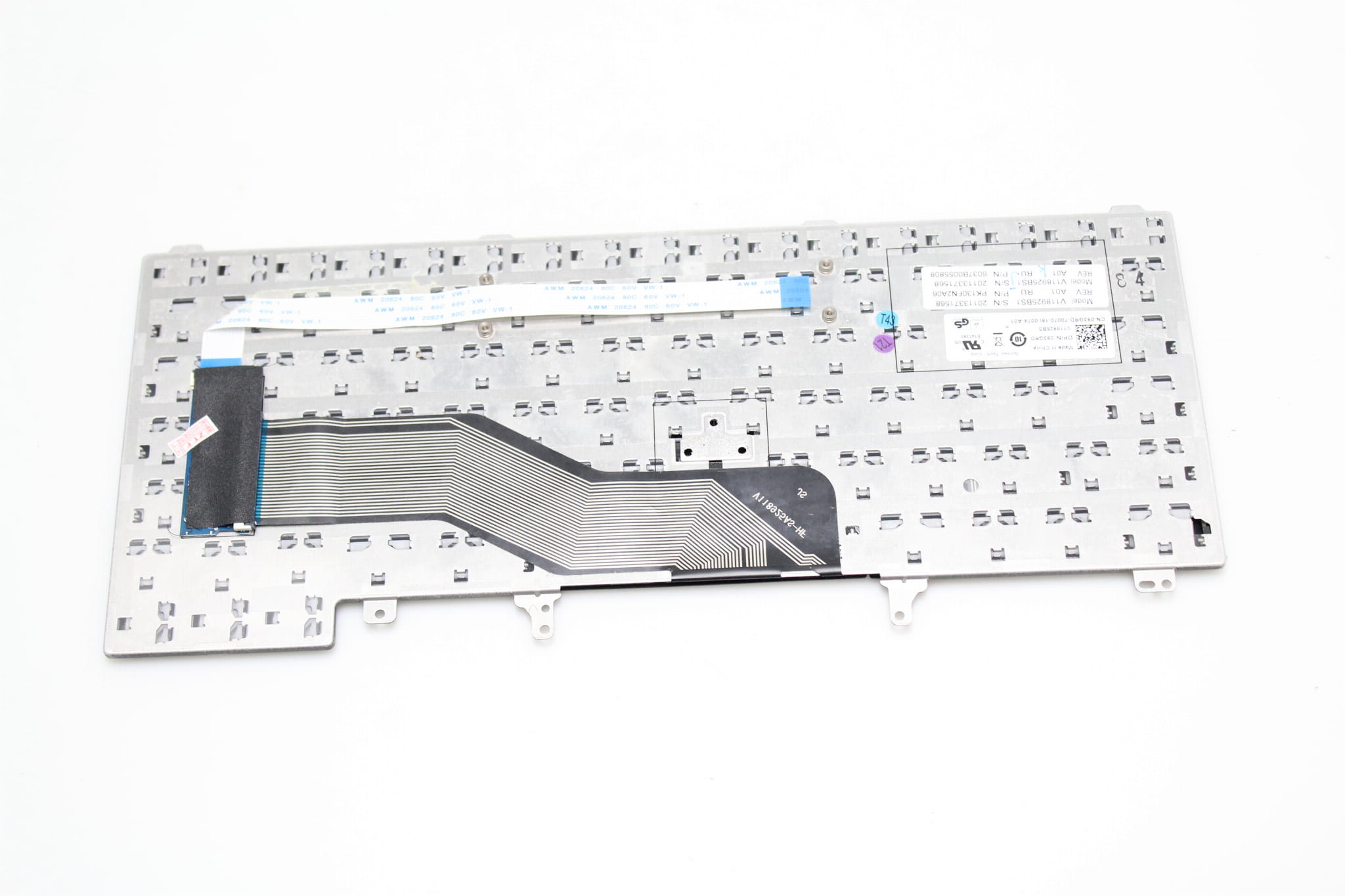 Oryginalna Klawiatura Dell Latitude E6230 E6420 E6430 | QWERTY PL 5 Tylna strona klawiatury Dell Latitude E6230 E6420 E6430 z taśmą połączeniową