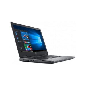Otwarty laptop Dell Precision 7730 z ekranem Windows, widok z lewej strony
