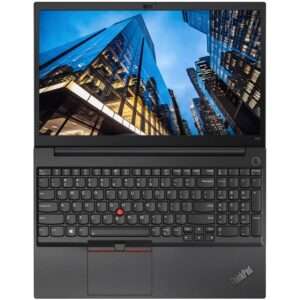Lenovo ThinkPad E15 Gen 2 otwarty od przodu z pełnowymiarową klawiaturą i ekranem 15,6 cala