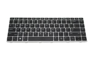 Czarna klawiatura QWERTY do HP EliteBook 745 i 840 G5/G6 bez TrackPointa, widok z przodu
