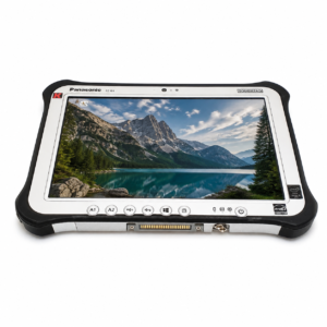Tablet Panasonic Toughpad FZ-G1 od frontu z ekranem 10,1 cala i przyciskami pod wyświetlaczem