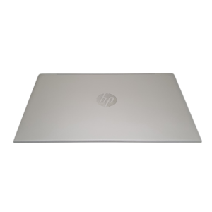 Srebrna klapa matrycy HP ProBook z centralnie umieszczonym logo HP na czarnym tle