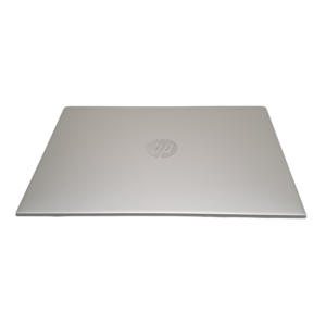 Srebrna klapa matrycy do HP ProBook z logo HP na czarnym tle