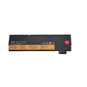 Czarna bateria Lenovo ThinkPad 61+ z etykietą i złączem na czarnym tle