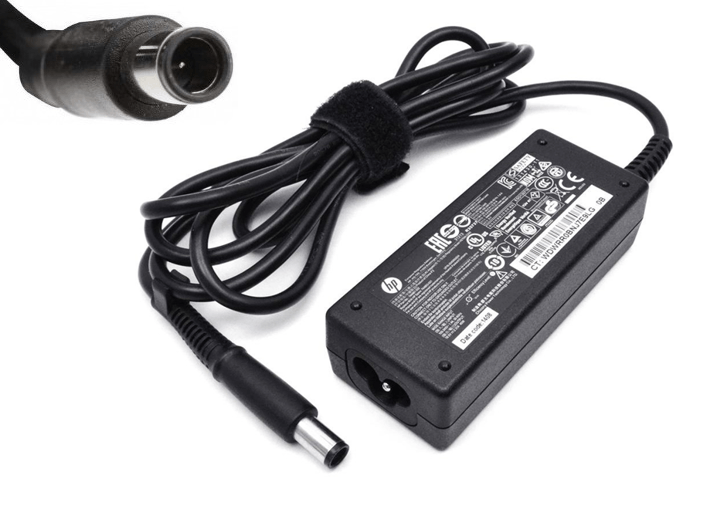 Zasilacz HP 19.5V 45W 1 Zasilacz HP z przewodem, okrągłą wtyczką z pinem i zbliżeniem końcówki