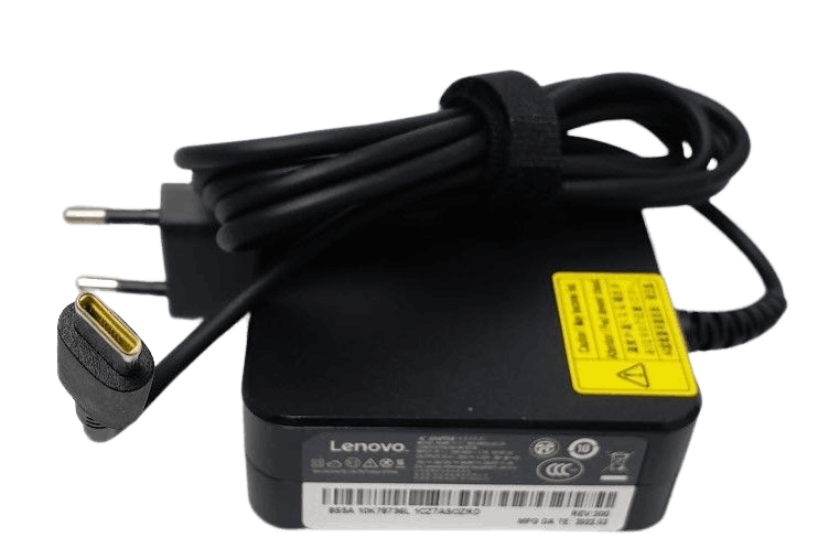 Zasilacz Lenovo USB typ C 20V 65W 1 Czarny zasilacz Lenovo 65W z przewodem, wtyczką USB-C i europejską wtyczką sieciową