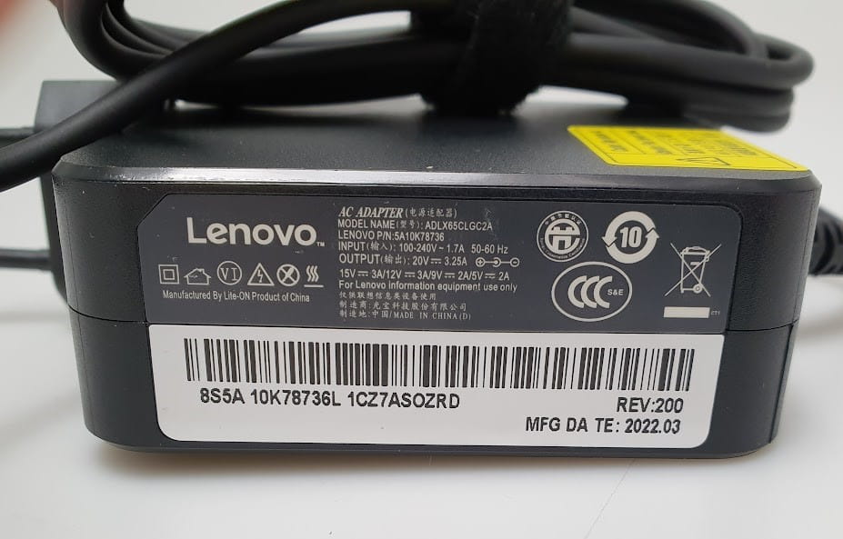 Zasilacz Lenovo USB typ C 20V 65W 6 Zasilacz Lenovo USB typ C 20V 65W - obrazek 6
