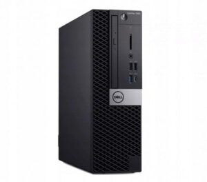 Dell OptiPlex 5060 SFF w czarnej obudowie, widok z przodu pod kątem