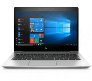 Otwarty srebrny laptop HP EliteBook 830 G6 z ekranem i klawiaturą