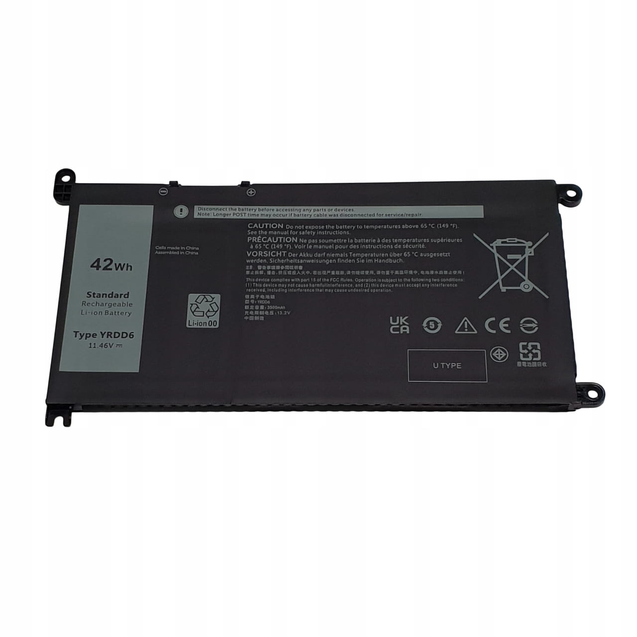 Bateria do Dell Latitude 3500 Vostro 5490 5590 Inspiron 5481 5482 | YRDD6 1 Bateria Dell YRDD6 42 Wh 11,4 V z etykietą i złączem
