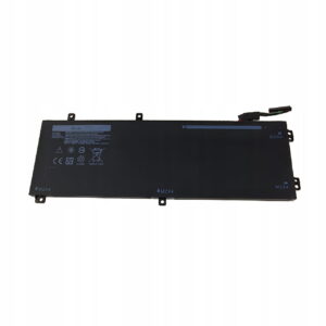 Czarna bateria wewnętrzna RRCGW do Dell Precision 5530 i XPS 15 9570, widok od strony oznaczeń