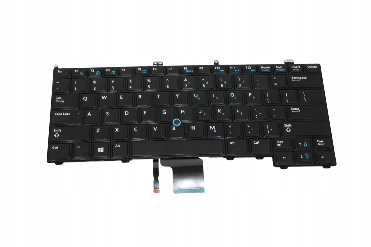 Klawiatura Dell Latitude E7240 E7440 1 Czarna klawiatura Dell Latitude E7240 E7440 z trackpointem i taśmami podłączeniowymi