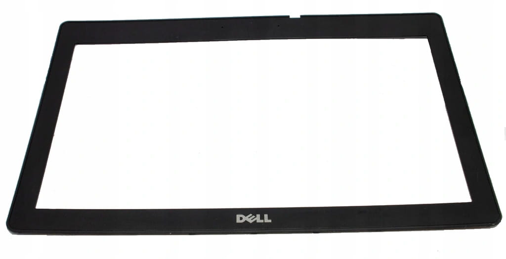 Nowa Ramka Matrycy Dell E6430 Kamera 1 Czarna ramka matrycy Dell E6430 z logo Dell, widok z przodu na białym tle