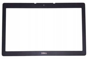 Czarna ramka matrycy do Dell Latitude E6520 z otworem na kamerę i logo Dell
