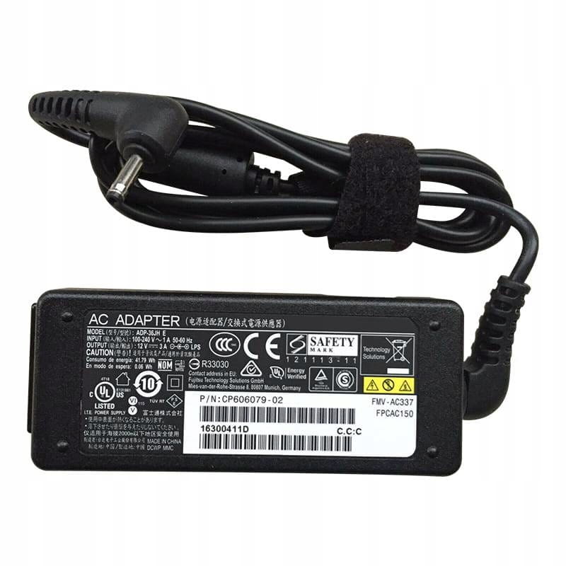 Zasilacz Fujitsu 12V 3A 36W 1 Zasilacz Fujitsu 12V 3A 36W z przewodem i prostym wtykiem