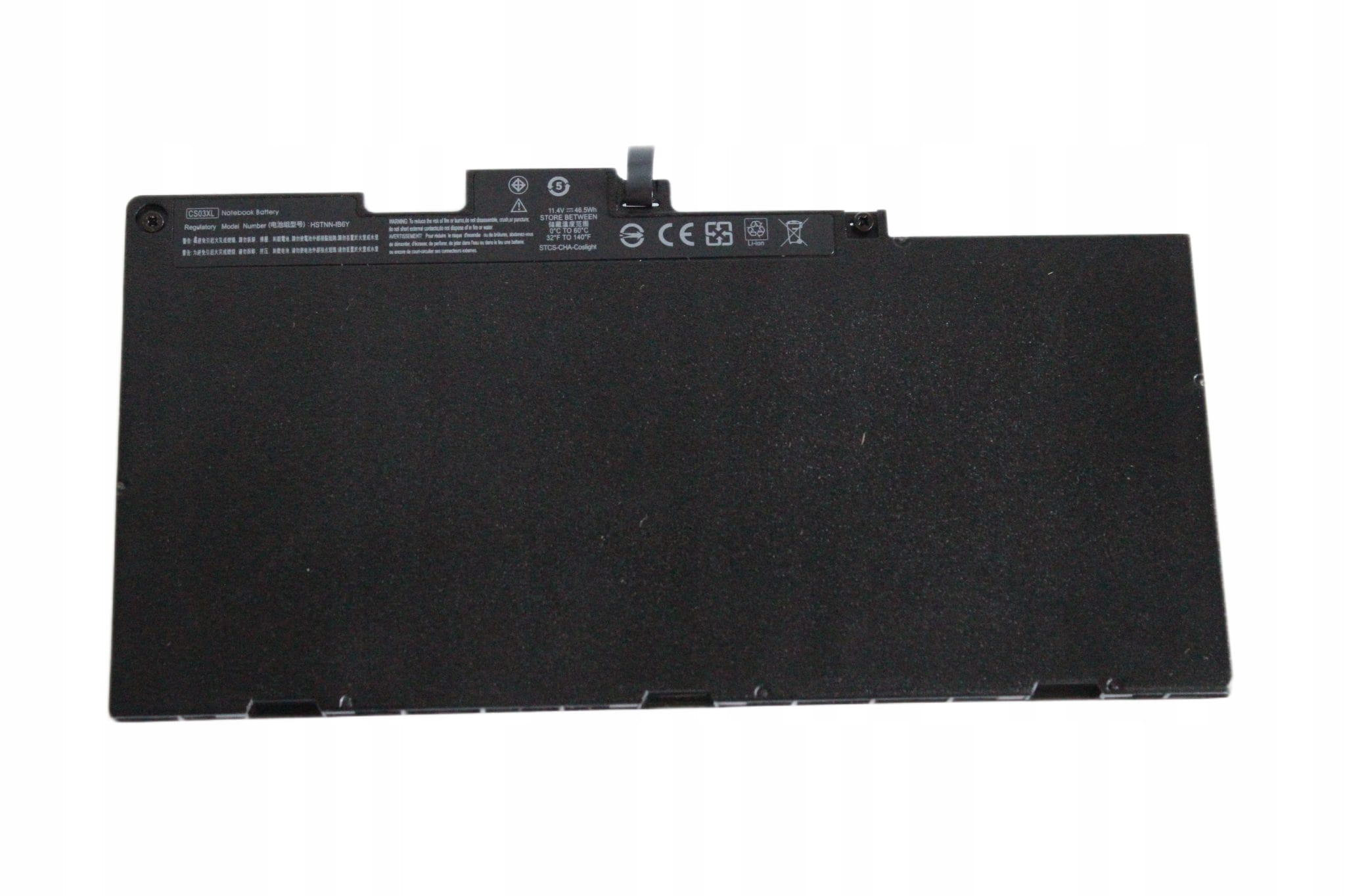Nowa Bateria do HP EliteBook 745 755 840 850 G3 G4 | CS03XL 1 Czarna bateria CS03XL do laptopa HP EliteBook, widok z przodu