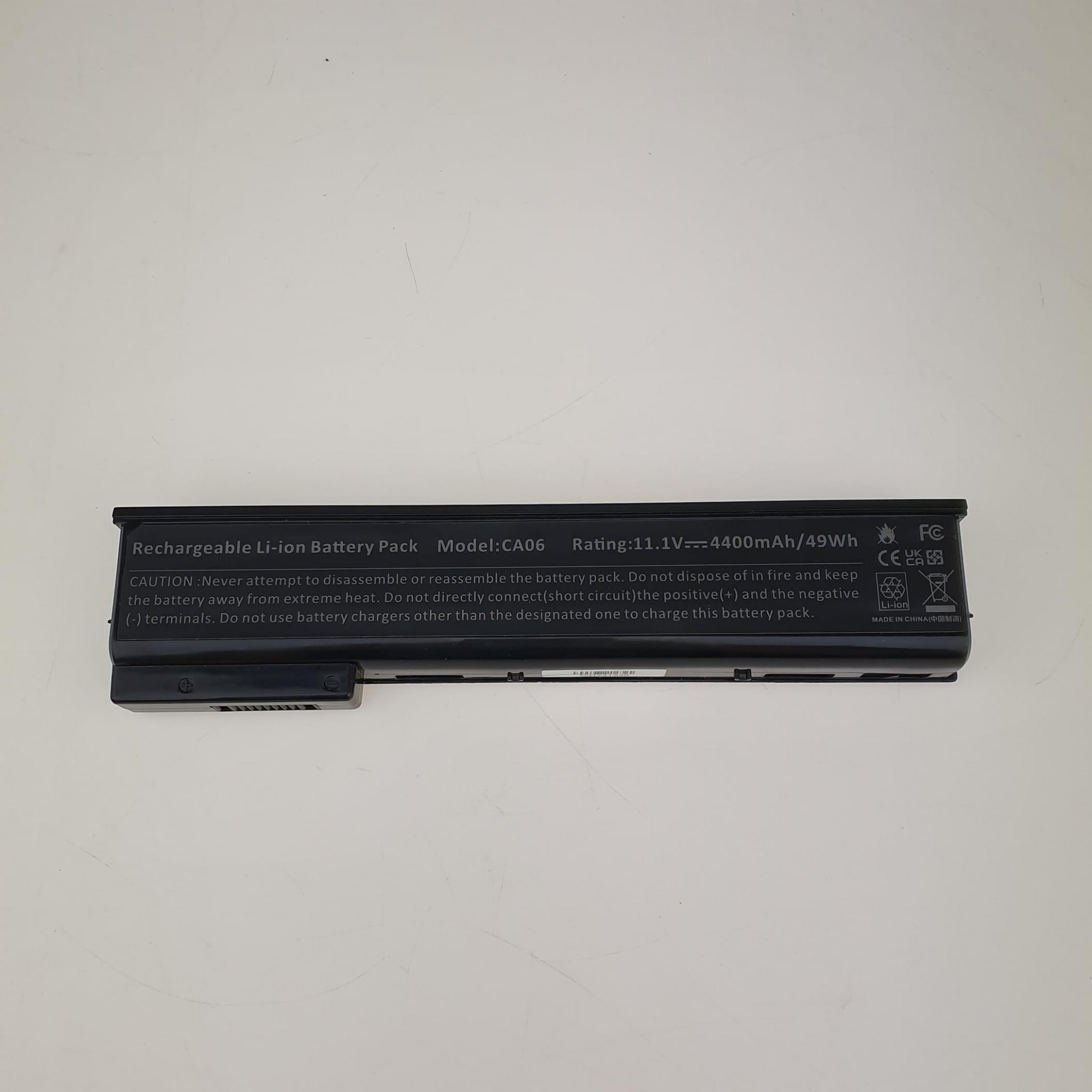 Nowa Bateria do HP ProBook 640 650 G1 | CA06XL 2 Czarna bateria CA06XL do HP ProBook z widoczną etykietą i oznaczeniami technicznymi