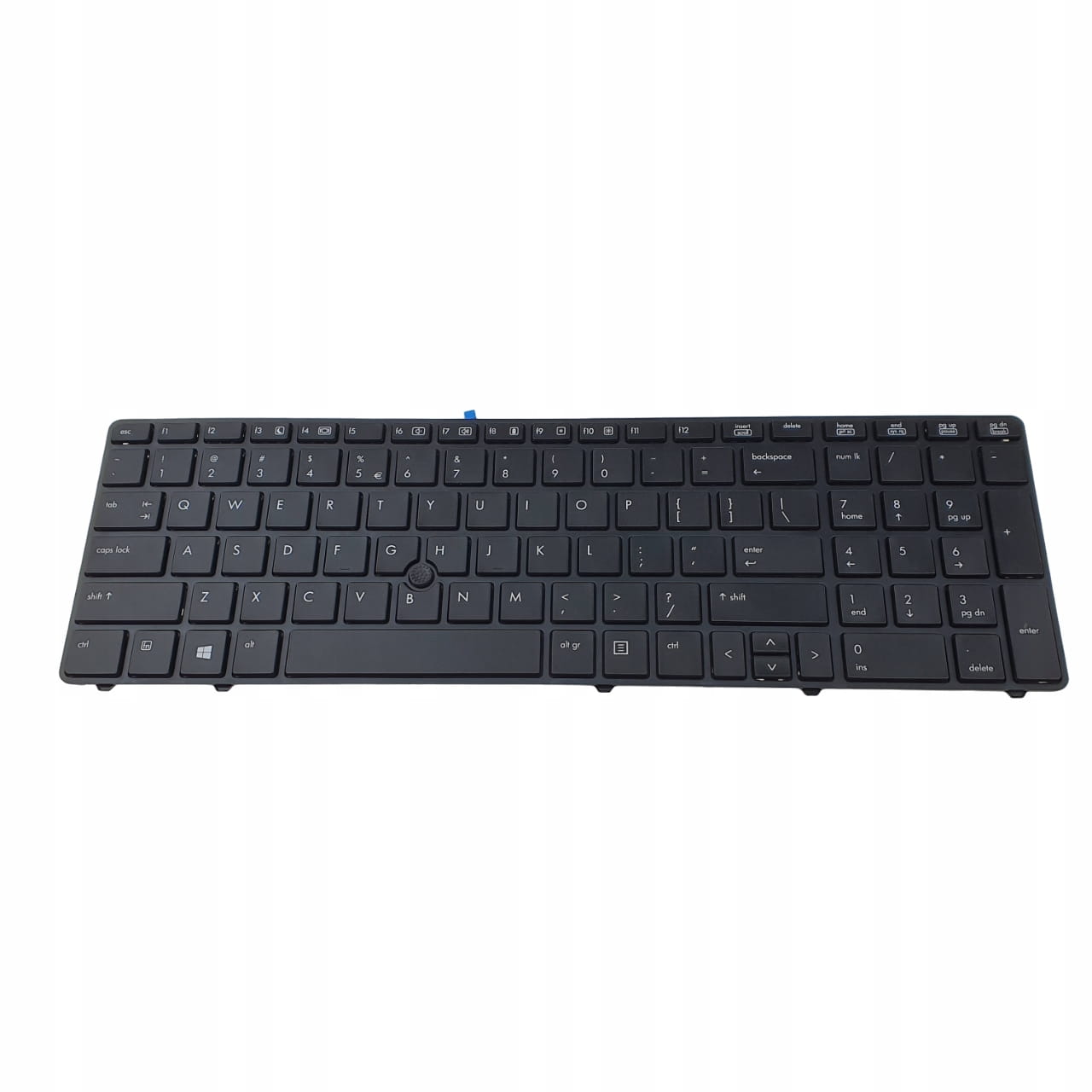 Oryginalna Klawiatura HP ProBook 6560b 6570b 1 Czarna klawiatura do HP ProBook 6560b i 6570b z blokiem numerycznym, widok od góry na białym tle