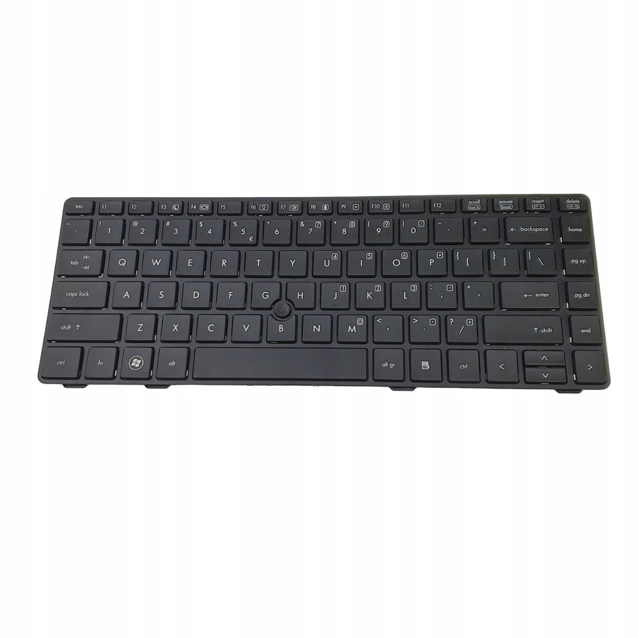 Oryginalna Klawiatura HP ProBook 6460b 6470b 1 Oryginalna czarna klawiatura do HP ProBook 6460b i 6470b, widok z przodu na białym tle