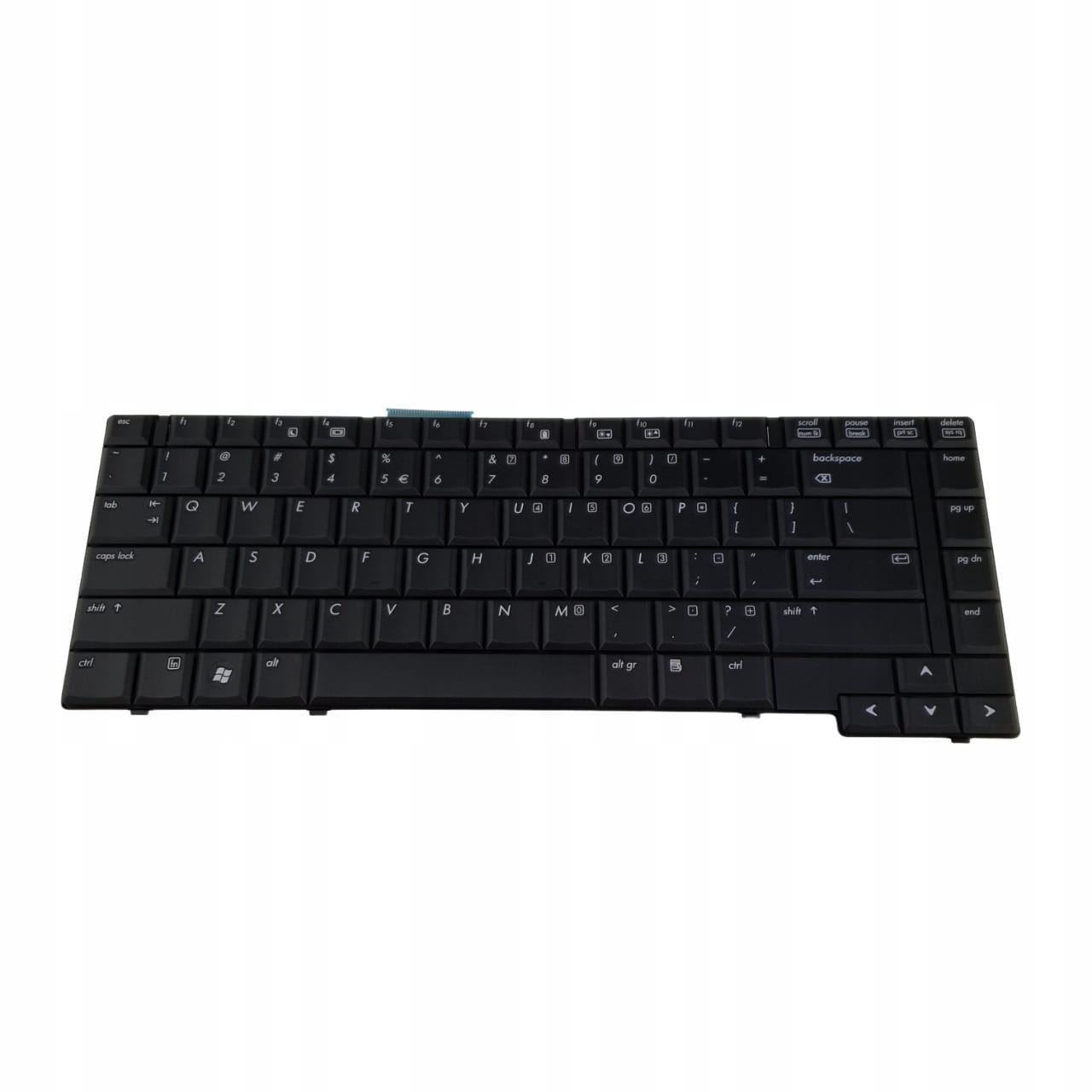 Nowa Klawiatura HP Compaq 6730b 6735b 1 Nowa czarna klawiatura do laptopa HP Compaq 6730b i 6735b, widok od strony klawiszy na białym tle