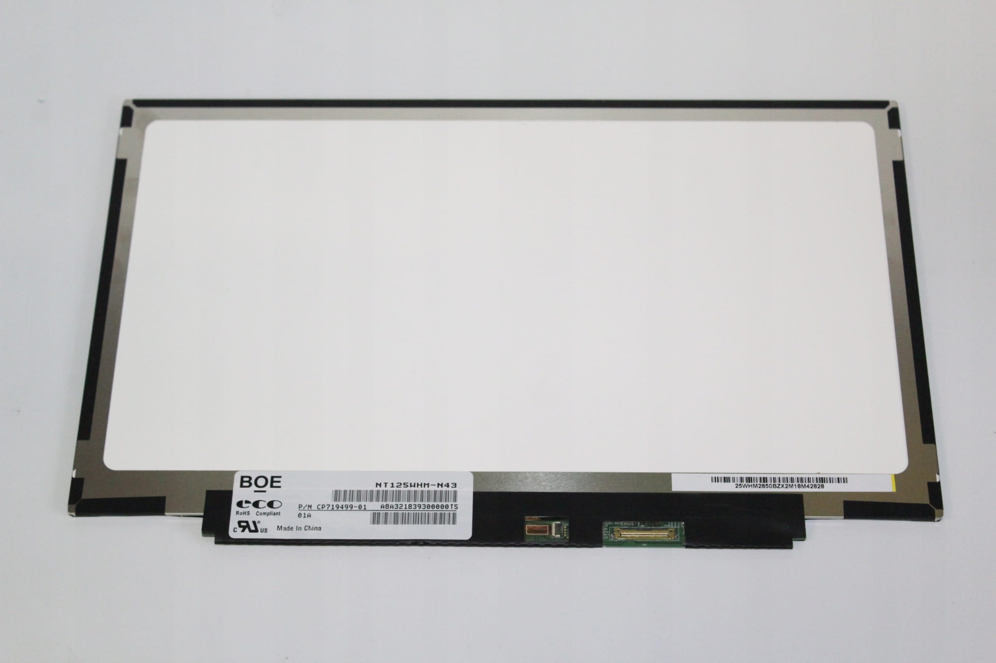 Matryca 12,5" | HD TN 30pin | Lenovo X260 HP 820 G1 3 Tylna strona matrycy 12,5 cala z etykietą BOE i złączem 30 pin