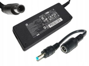 Zasilacz HP 65 W z wtykiem 7,4 x 5 mm z bolcem oraz przejściówką z niebieską końcówką