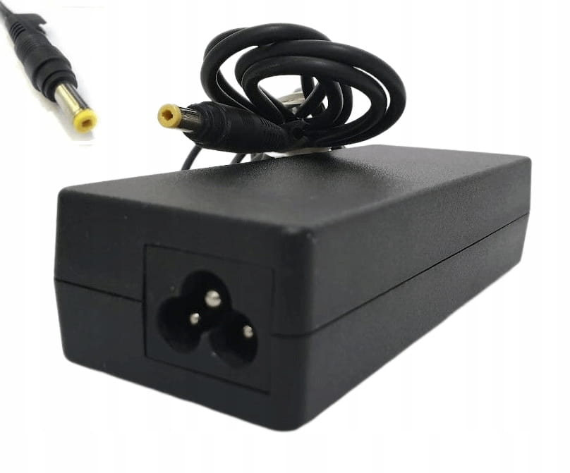Zasilacz HP 18.5V 3.5A 65W PA-1650-02HP 1 Czarny zasilacz HP do laptopa z przewodem i żółtą końcówką wtyku