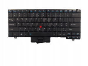 Czarna klawiatura do Lenovo ThinkPad L420 L520 z czerwonym TrackPointem na białym tle