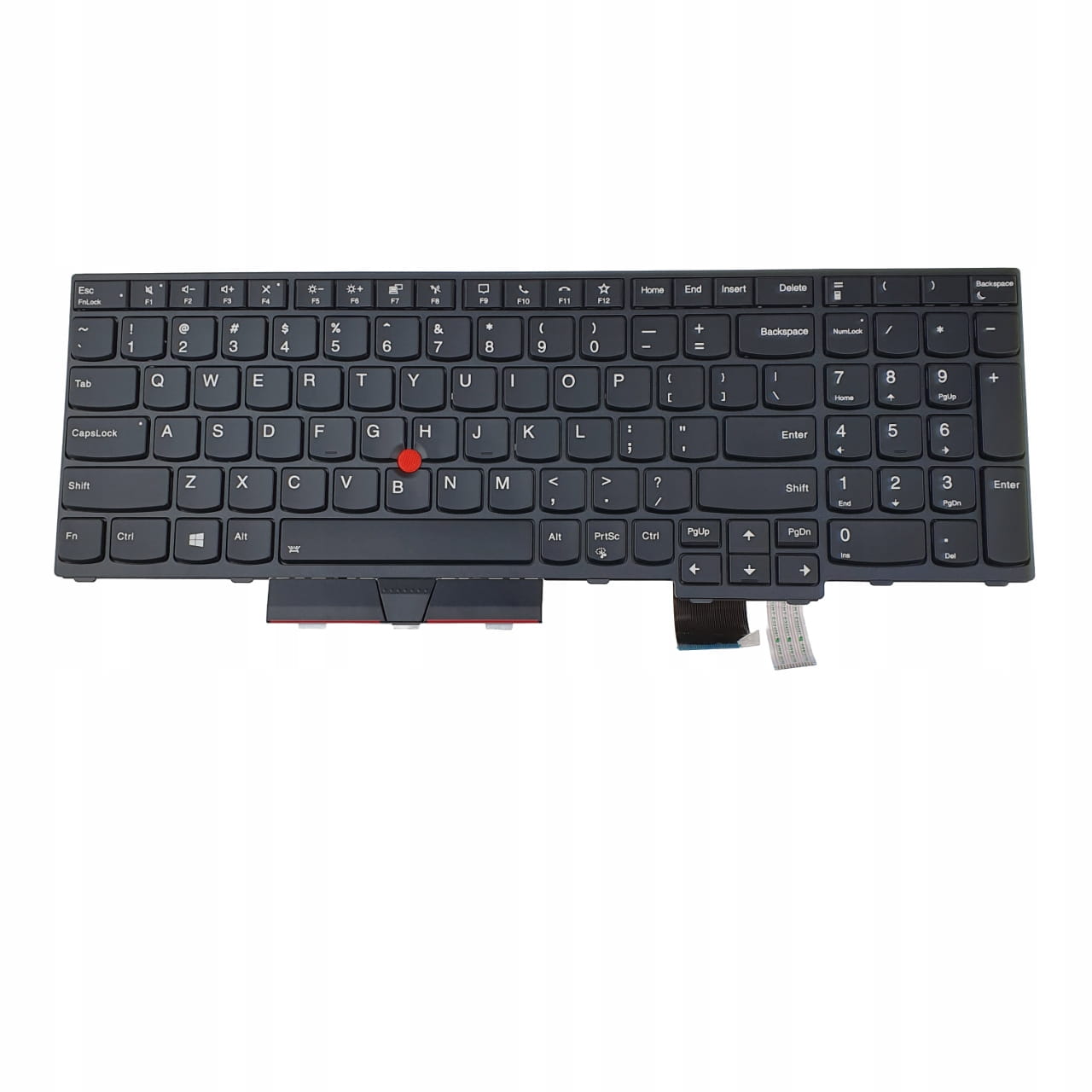 Nowa Klawiatura Podświetlana do Lenovo ThinkPad P15 P17 Gen. 1 1 Podświetlana klawiatura do Lenovo ThinkPad P15 P17 Gen 1 z TrackPointem i blokiem numerycznym na białym tle
