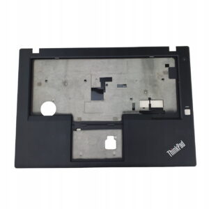 Wewnętrzna strona czarnego palmrestu Lenovo ThinkPad T480 z logo ThinkPad i otworami montażowymi