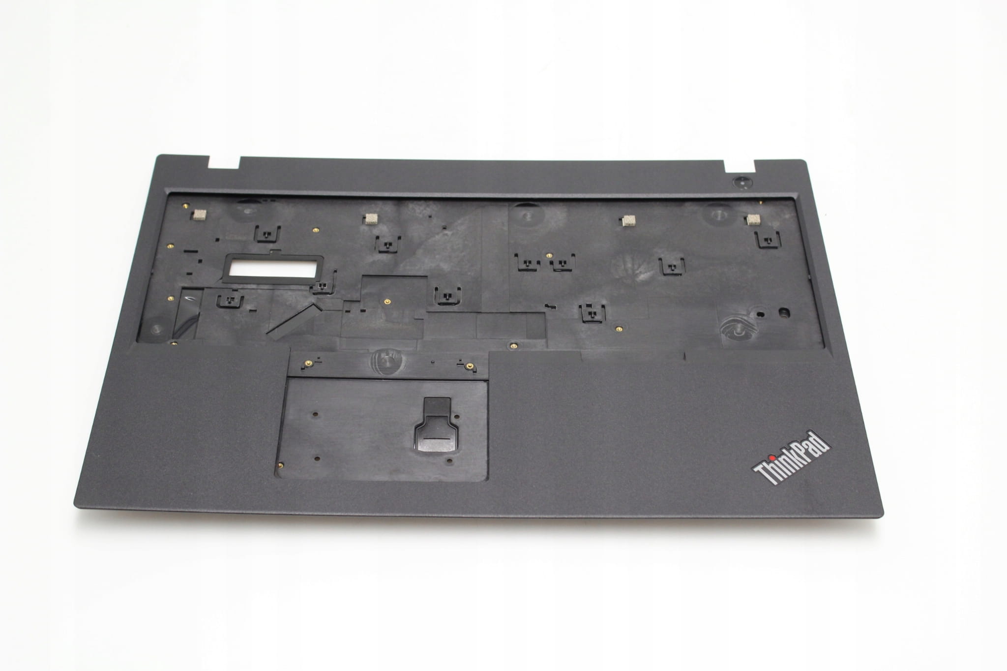 Nowy Palmrest do Lenovo ThinkPad L580 L590 3 Czarny palmrest Lenovo ThinkPad L580 L590 z logo ThinkPad i widocznymi mocowaniami